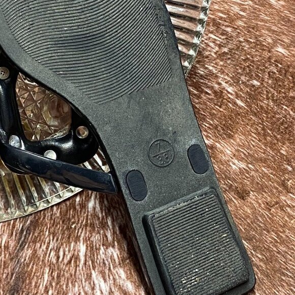 Jeffrey Campbell Linques Flip Flop | Black/Gold | Women’s 7 | Pre-Loved - Picture 8 of 8